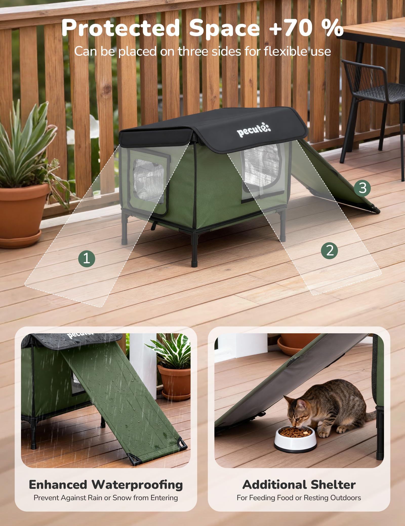 Dos salidas seguras de Pecute facilitan escape y ventilación