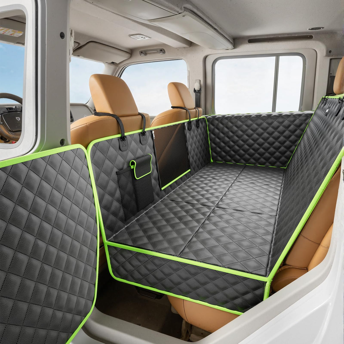 Pecute extensor de asiento trasero para perros protege puertas y evita deslizamientos.