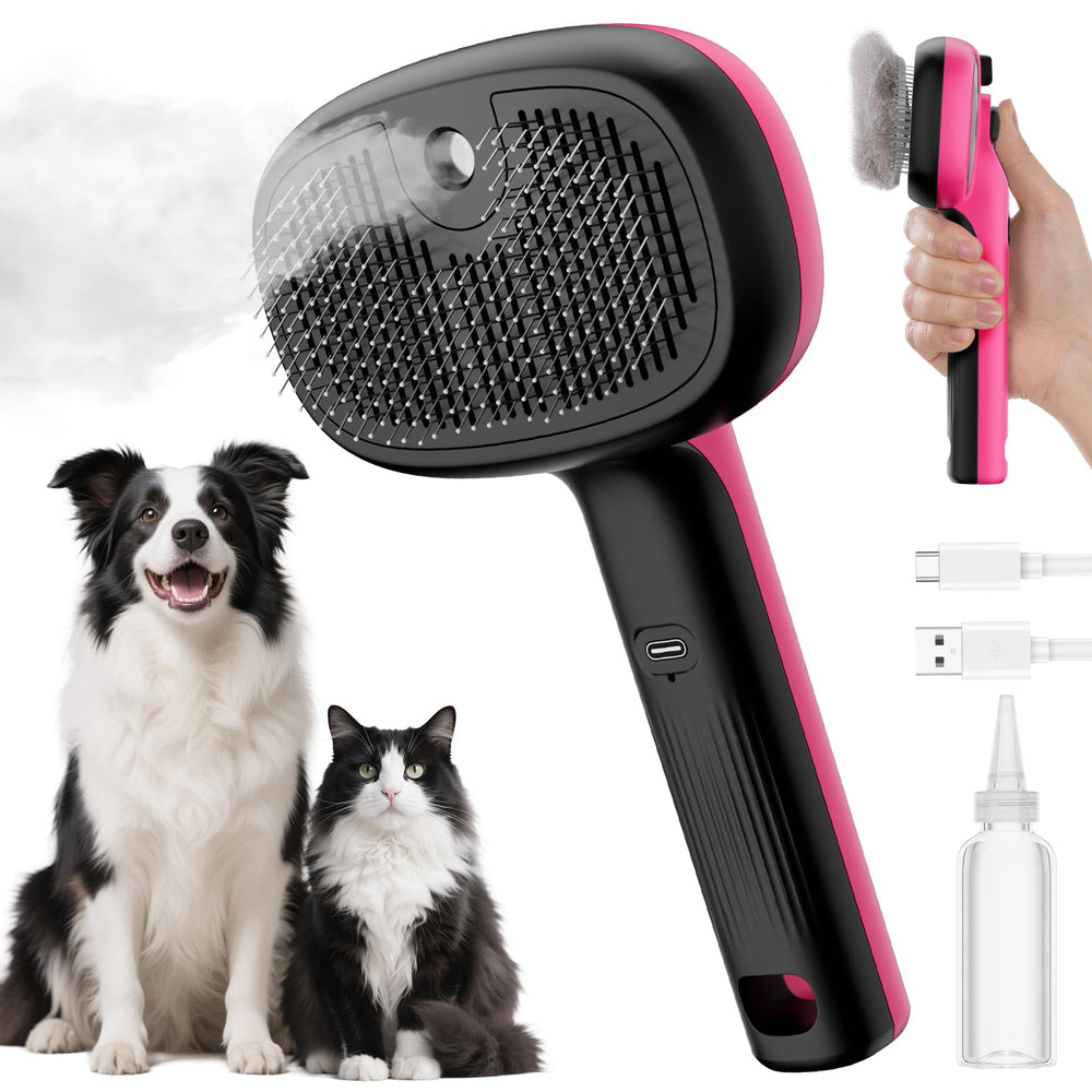 Pecute Cepillo de Vapor para Gatos con autolimpieza para un pelaje suave.