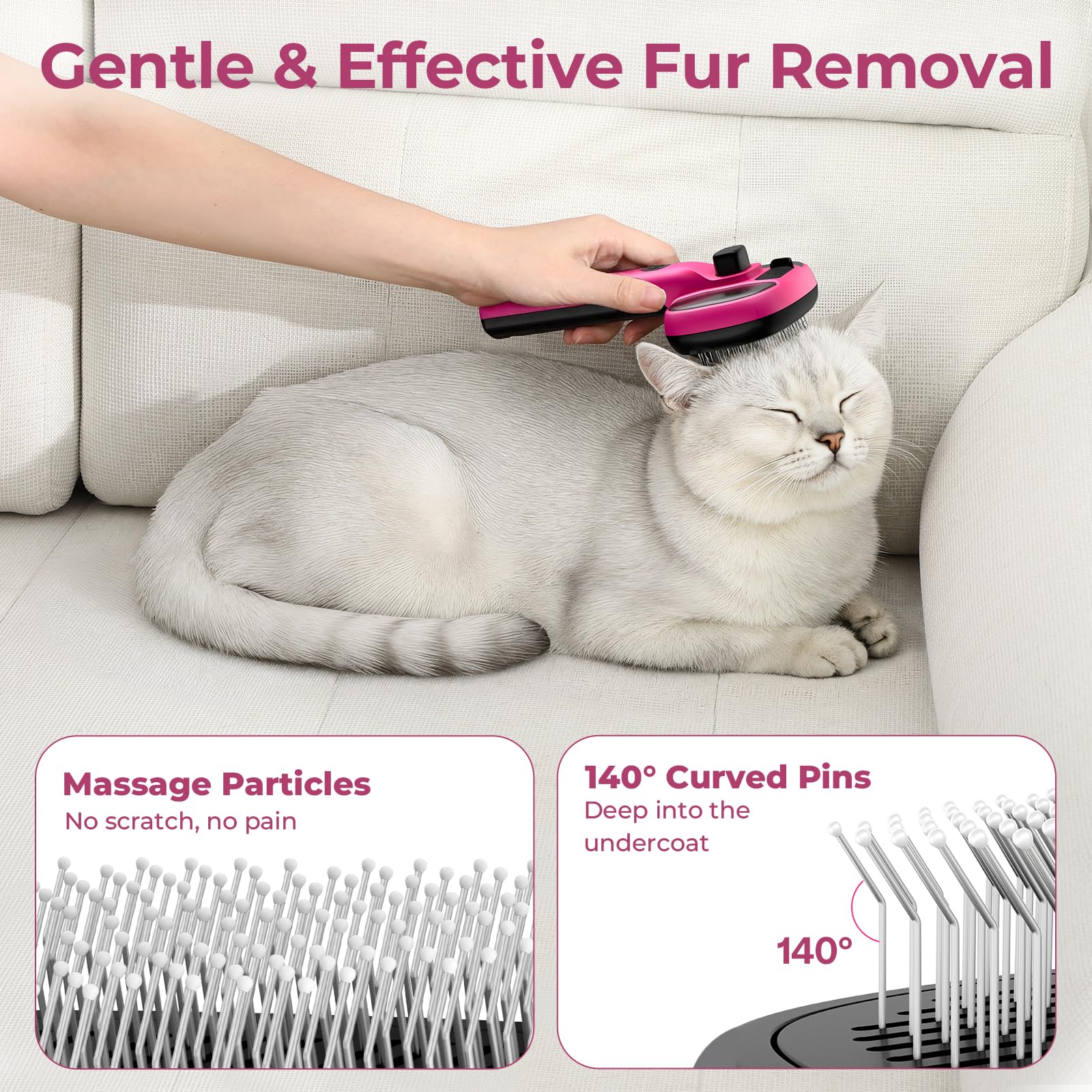 Pecute Cepillo de Vapor para Gatos, duración de batería en sesiones largas.