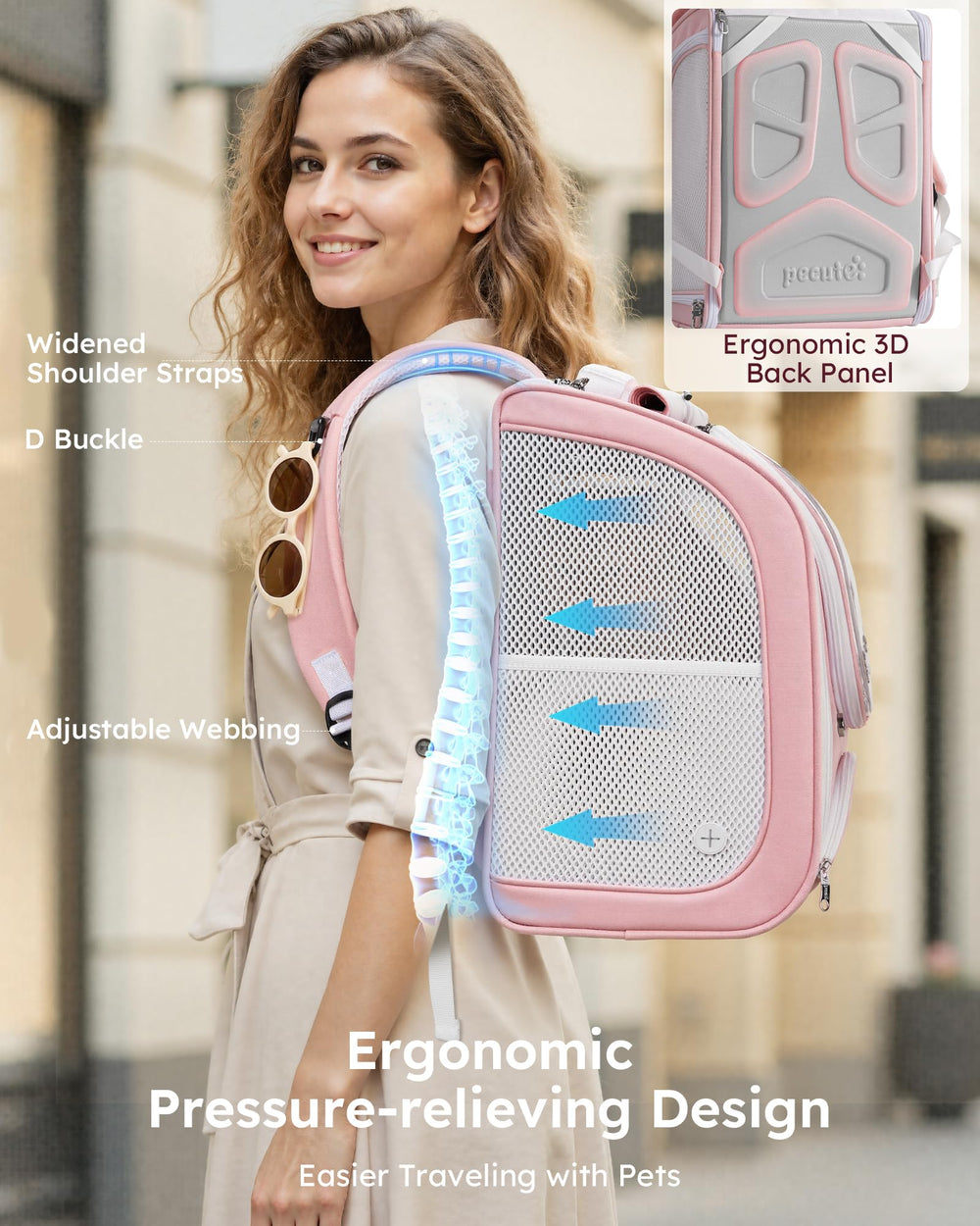 Cierre con candado en cremallera Pecute mochila gato seguridad