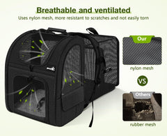 Pecute Gato Mochila Expandible Malla: correas ergonómicas para mayor comodidad