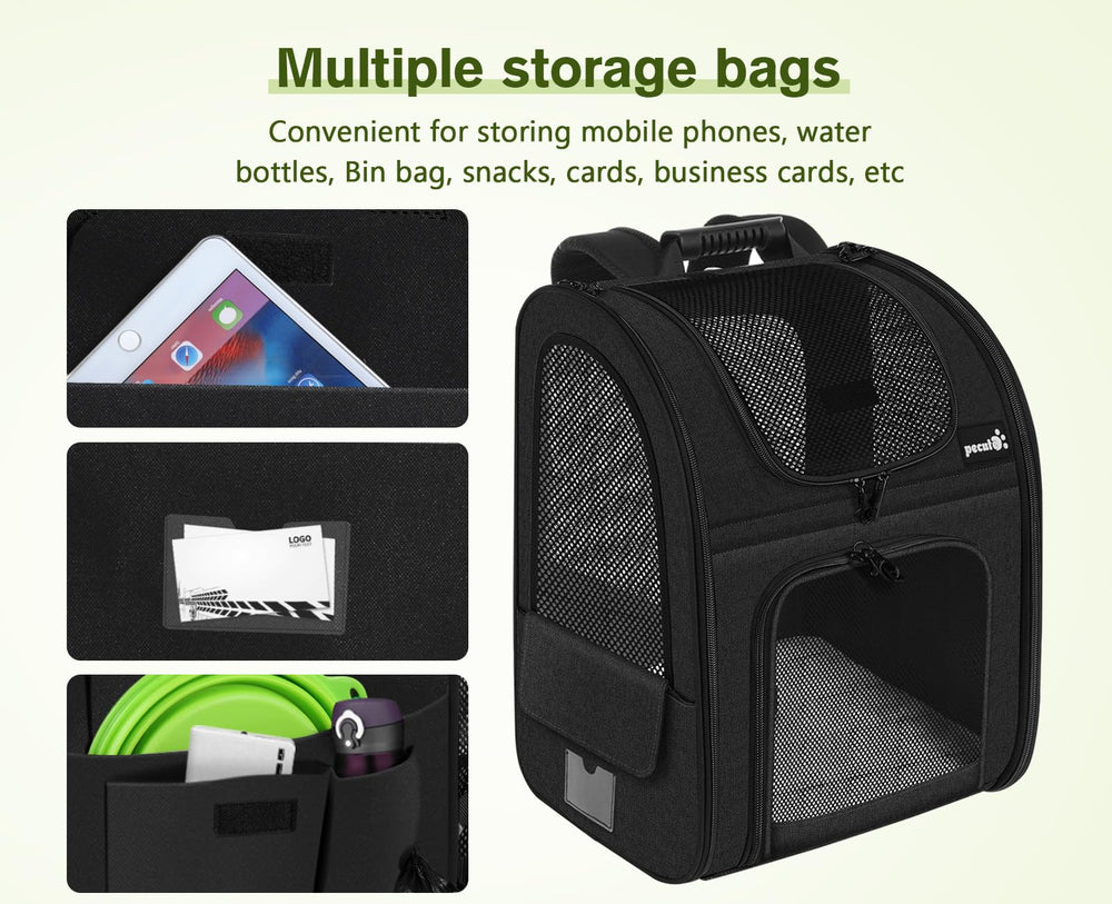 Pecute Gato Mochila Expandible Malla: dimensiones ajustables para felinos