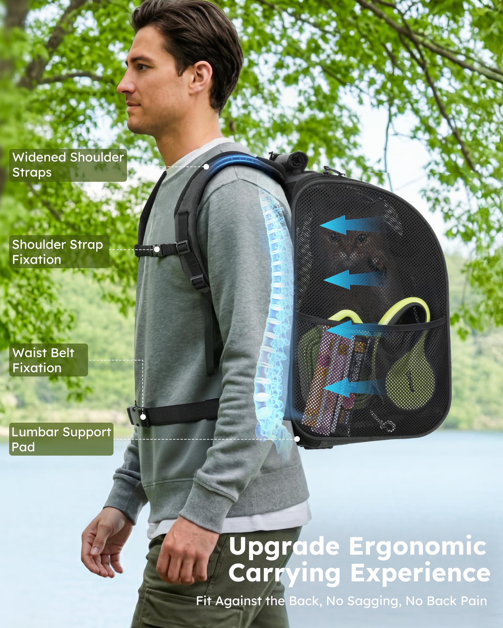 Pecute Mochila para Gato, modos-de-transporte: lleva en mano o espalda.