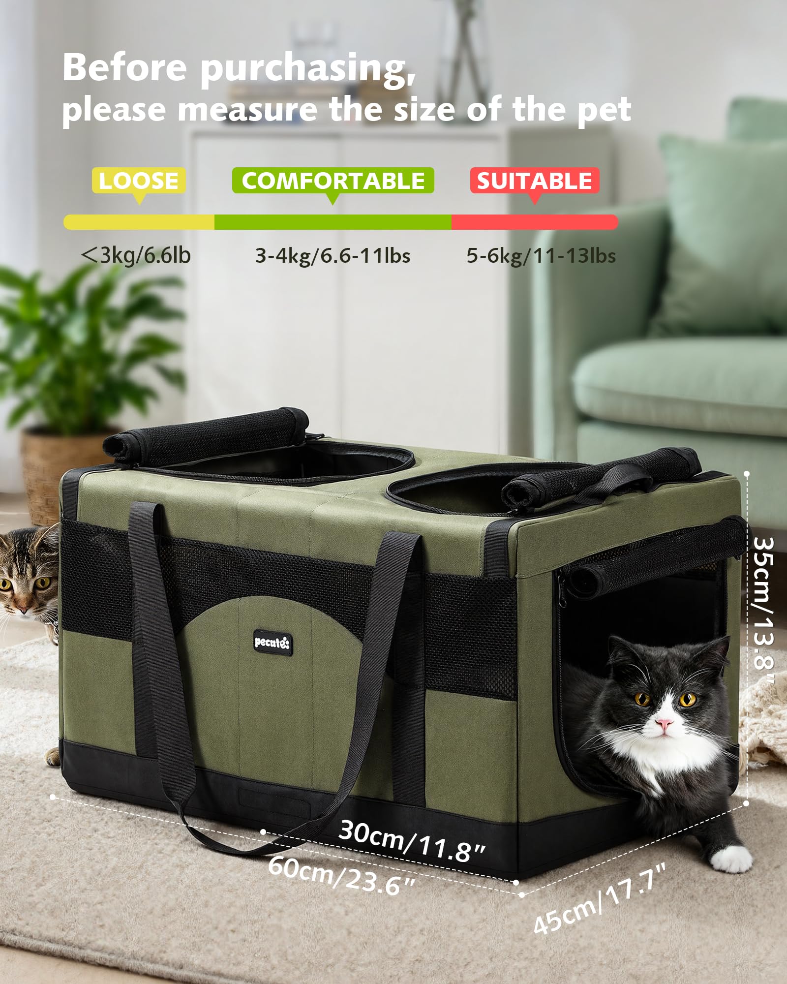 Pecute jaula gatos plegable con montaje rápido