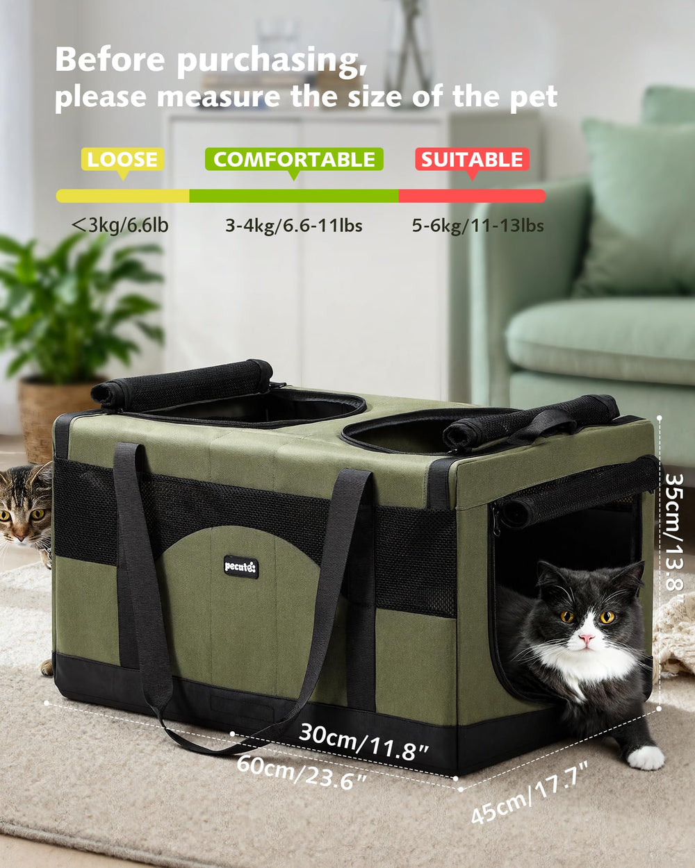 Pecute jaula gatos plegable con montaje rápido