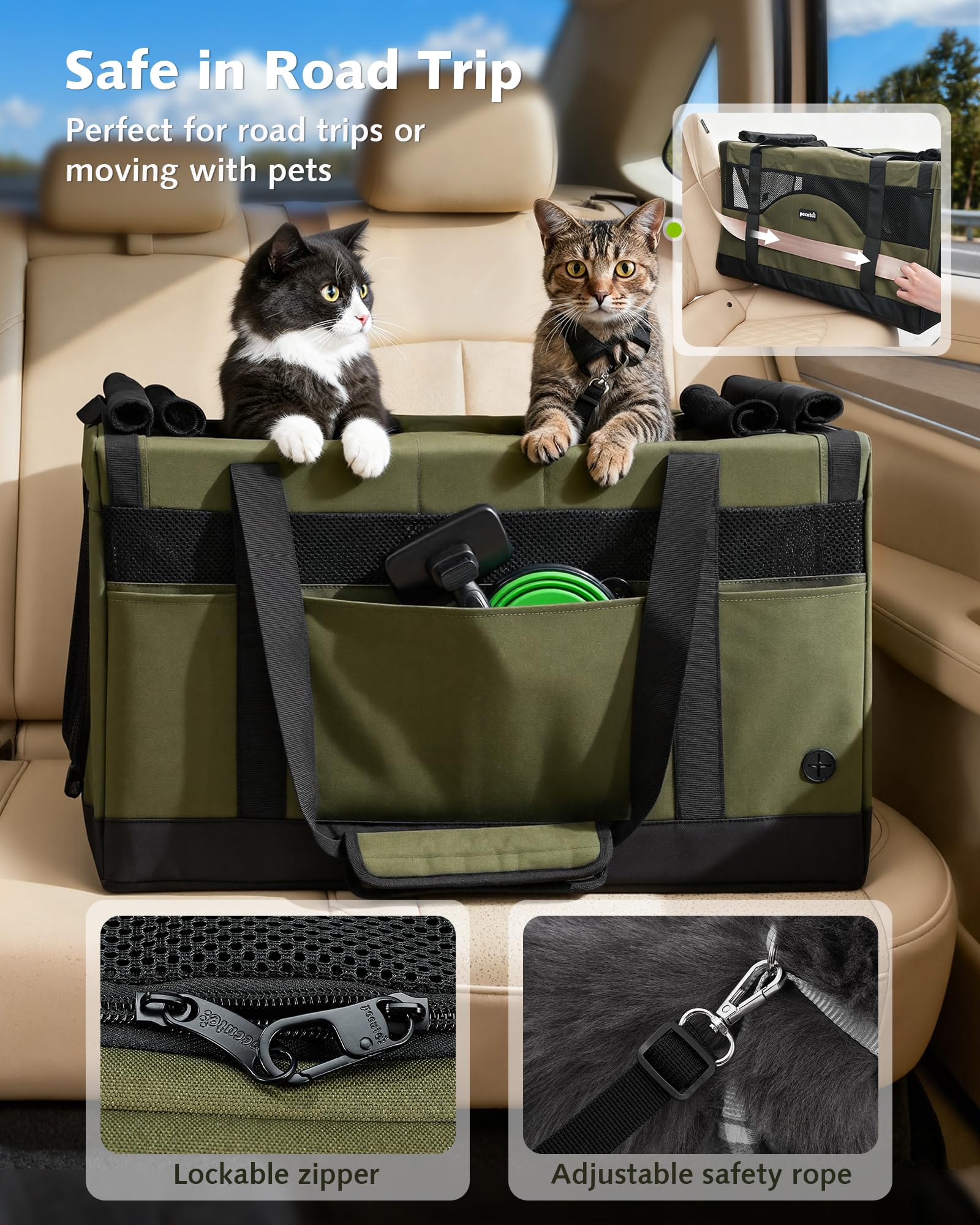 Pecute jaula gatos con sombrilla retráctil para protección solar