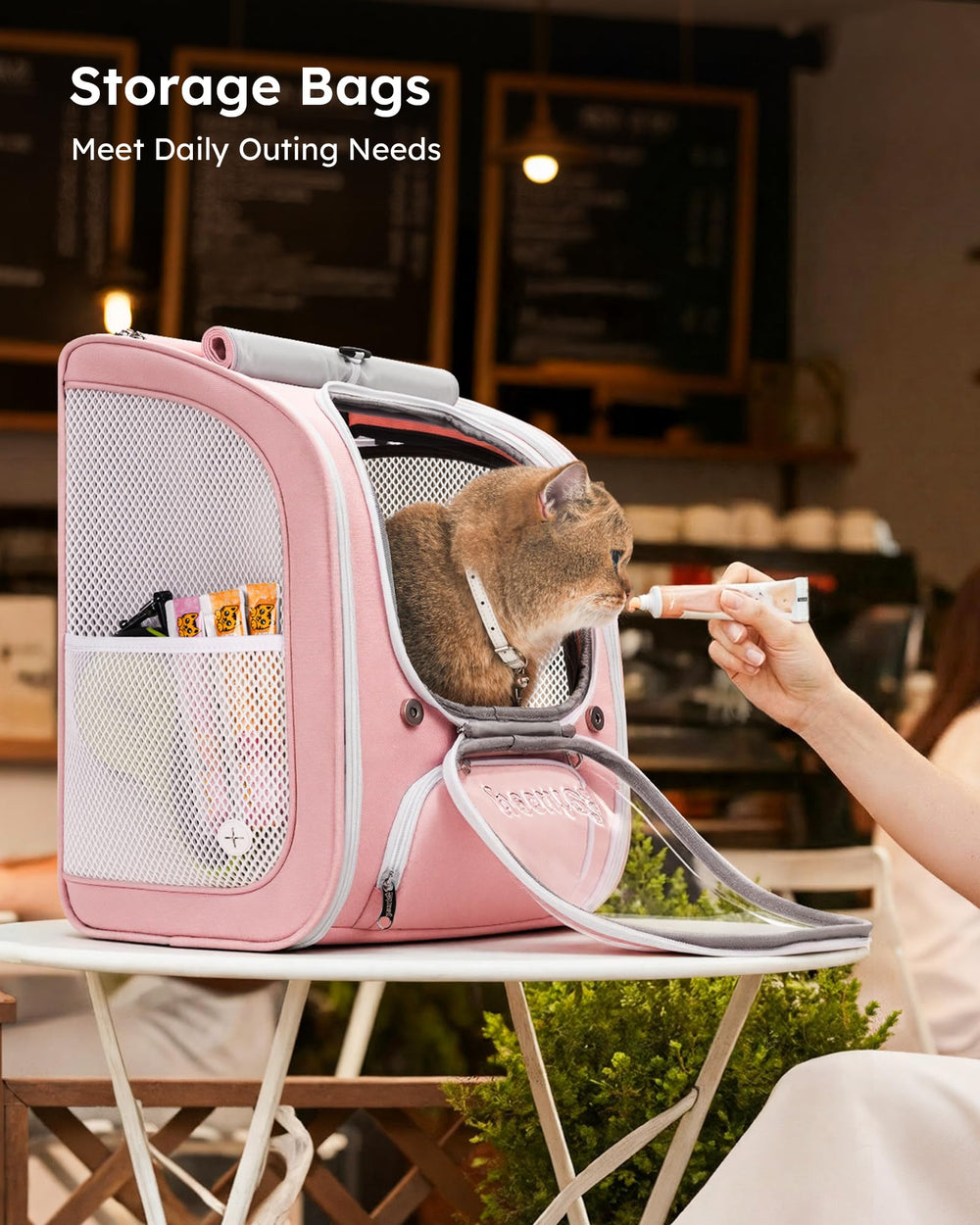 Mochila Pecute gato diseño plegable para almacenamiento compacto