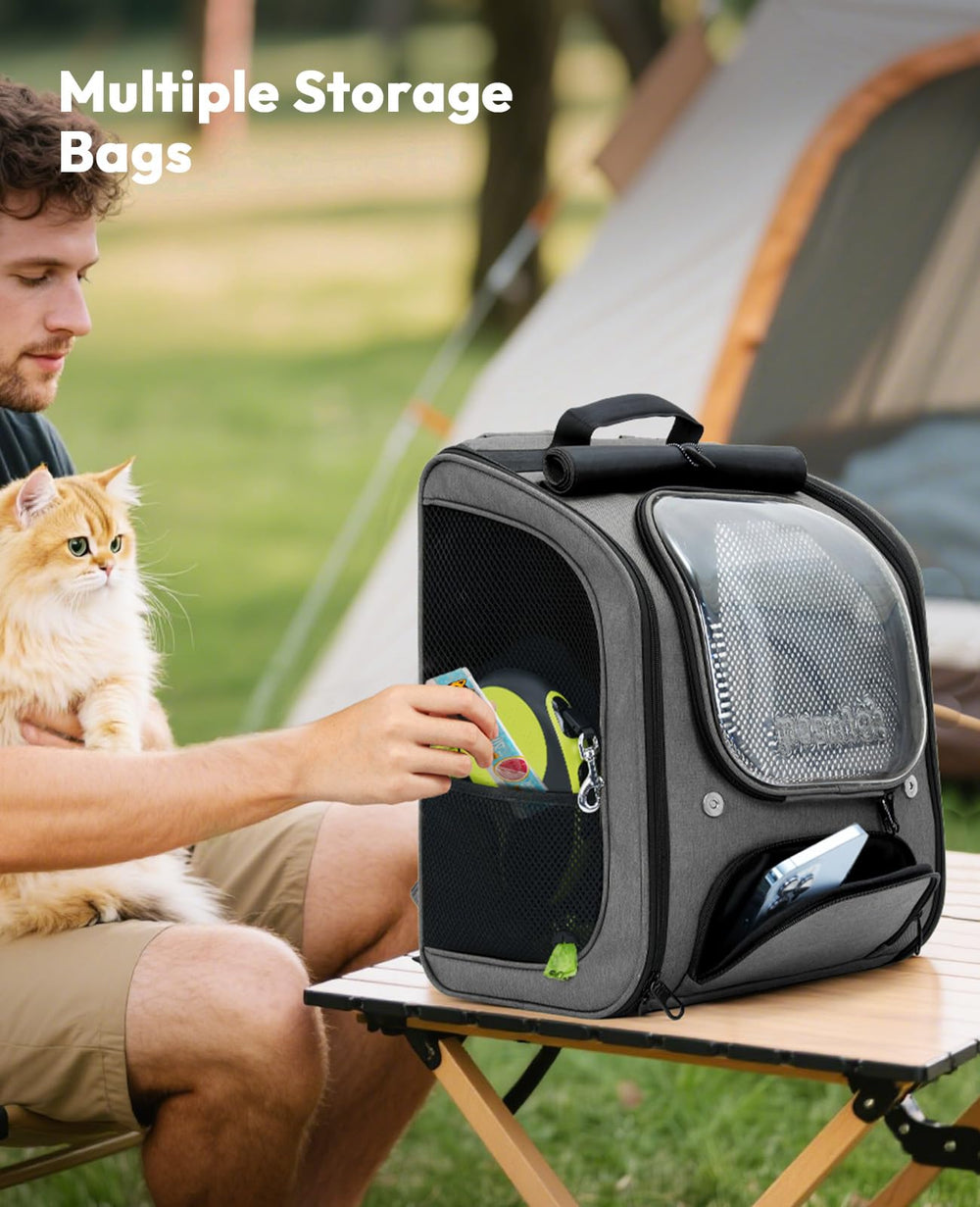 Pecute mochila gato revestimiento lavable: limpieza rápida tras salidas.