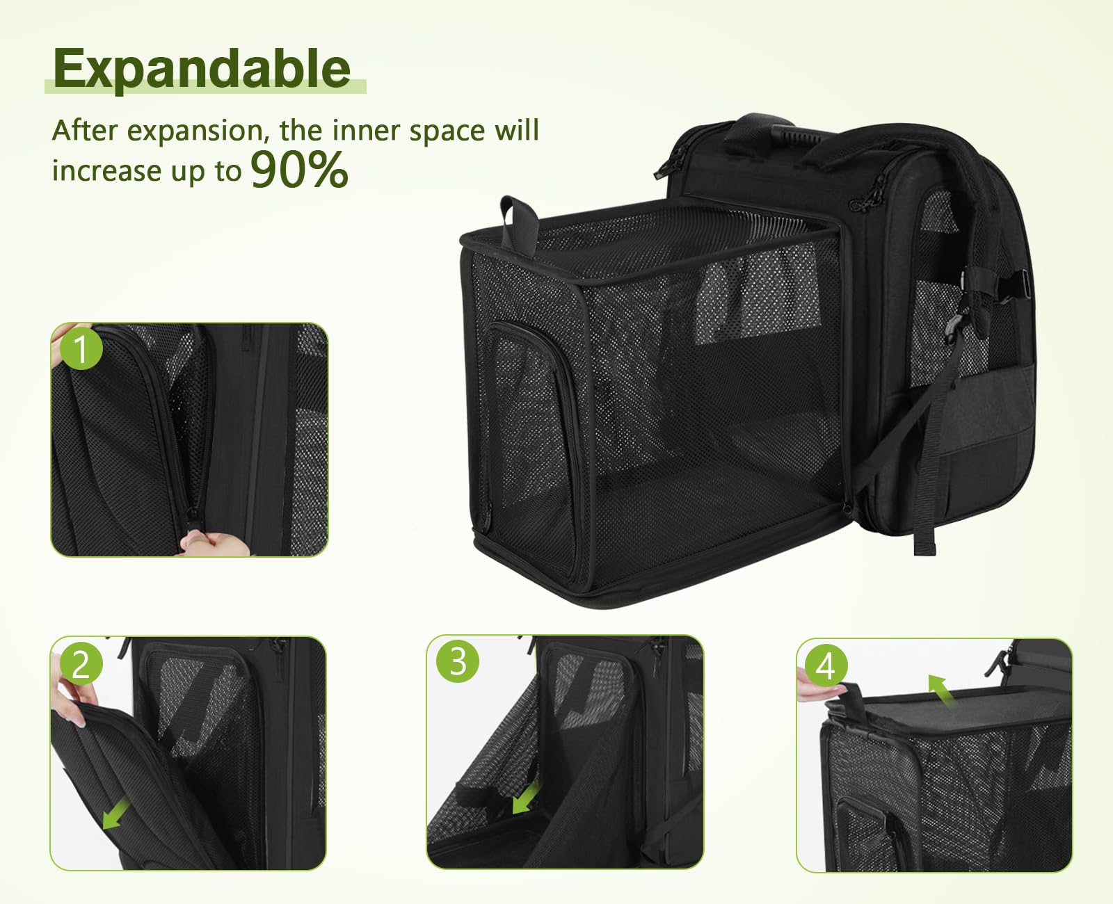 Pecute Mochila Gato: material Oxford impermeable y resistente