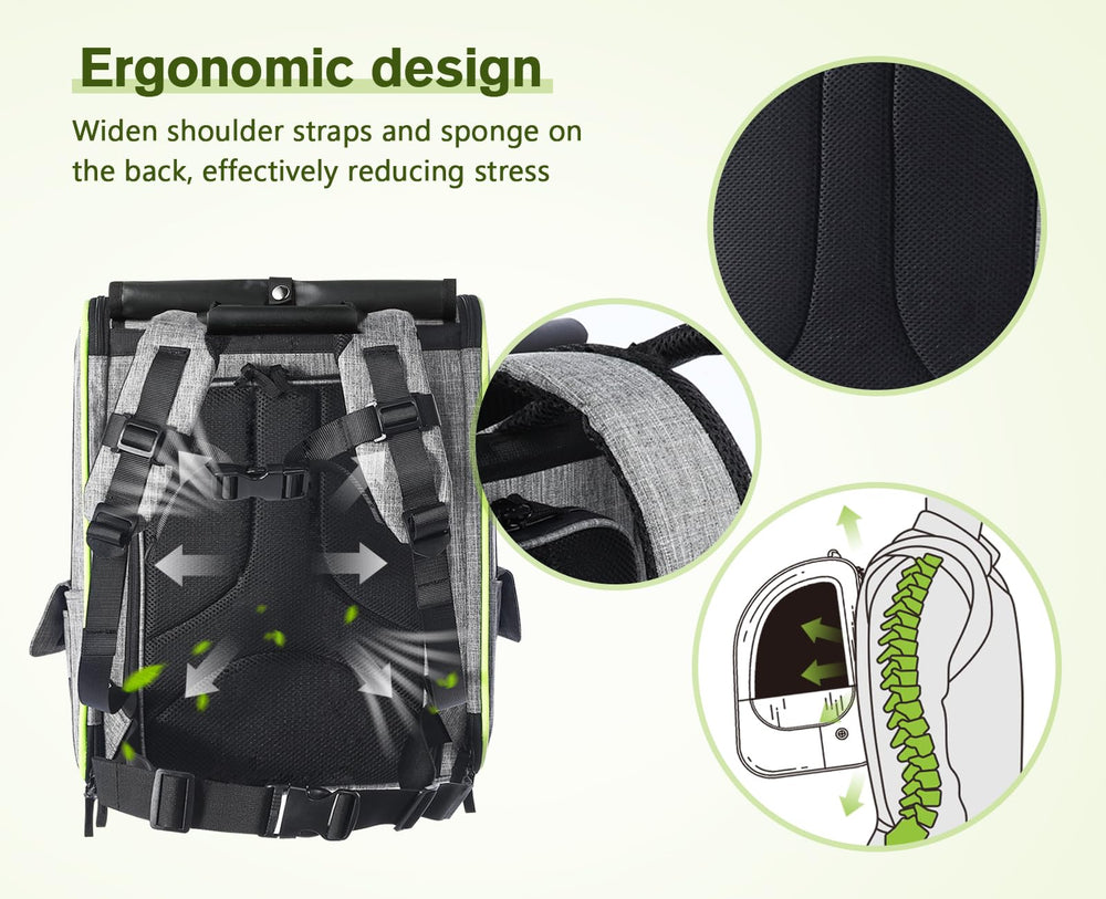 Pecute Mochila Porta-Gato con cierres anticierre para mayor seguridad.