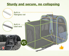 Pecute Mochila transporte mascotas con ventilación para flujo de aire óptimo