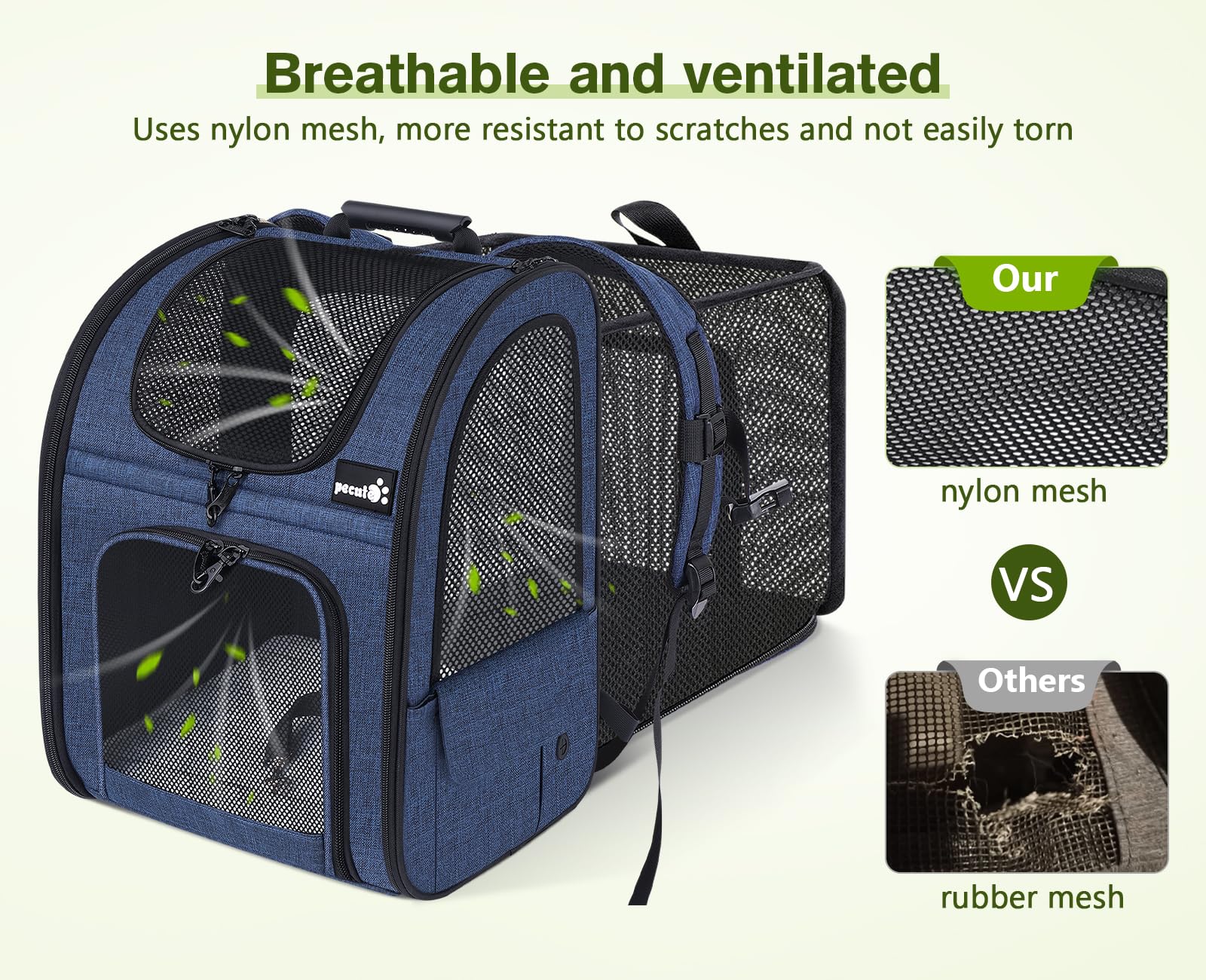 Pecute Mochila con almohadilla interior para descanso seguro