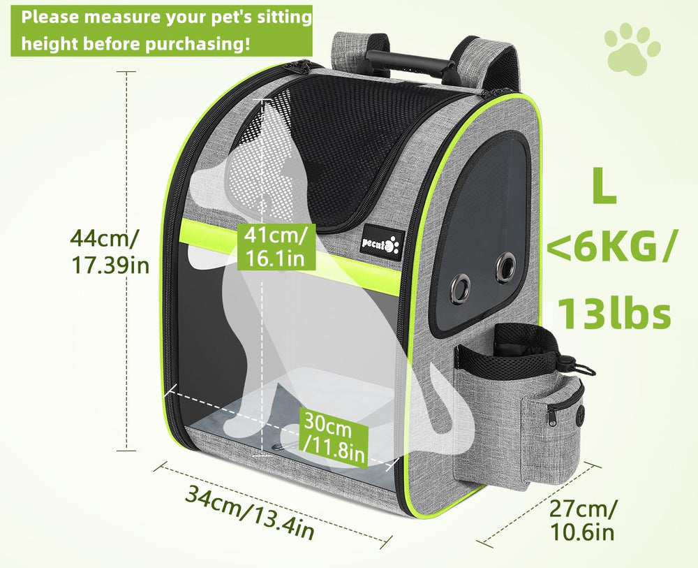Pecute transportín para mascotas interior ampliable para más espacio.