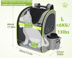 Pecute transportín para mascotas interior ampliable para más espacio.