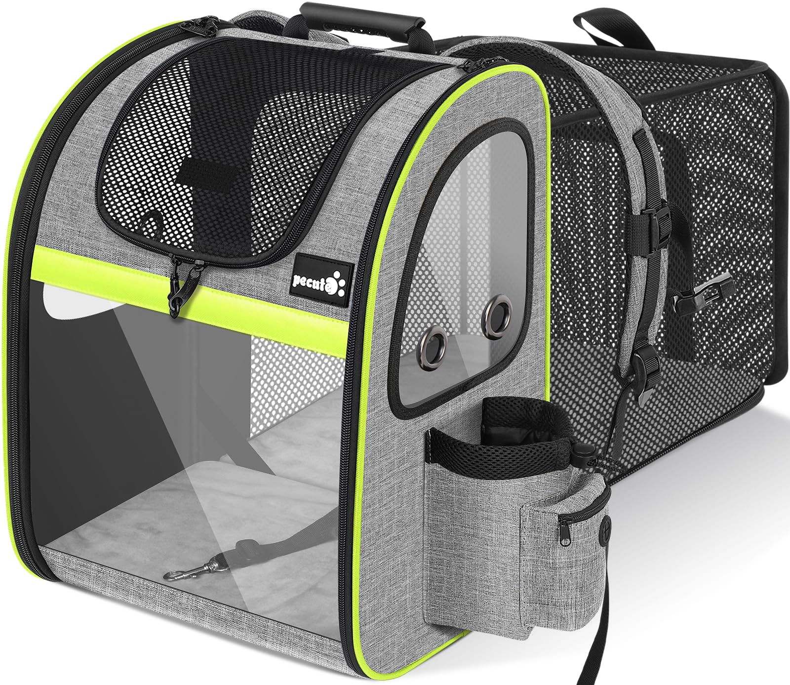 Pecute mochila transportín para mascotas con malla ventilada para mayor comodidad.