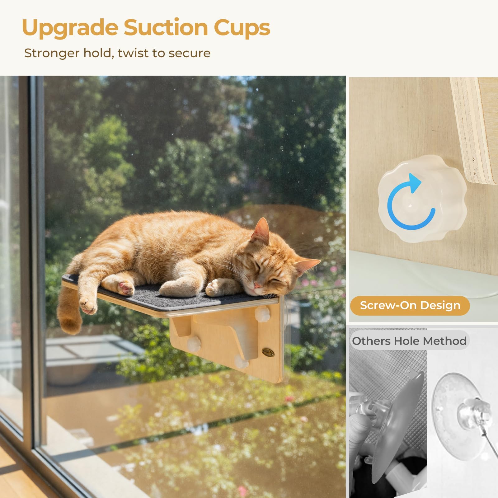 Pecute perch para gatos, soporta hasta 40 libras con estabilidad.