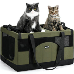 Pecute porta-gatos grande con marco de acero integrado para viajar con estabilidad