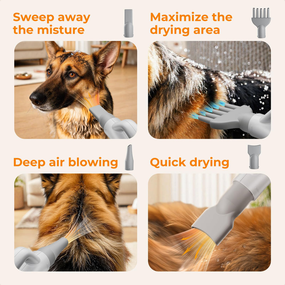 Pecute secador para perros con filtro desmontable para limpieza sencilla.