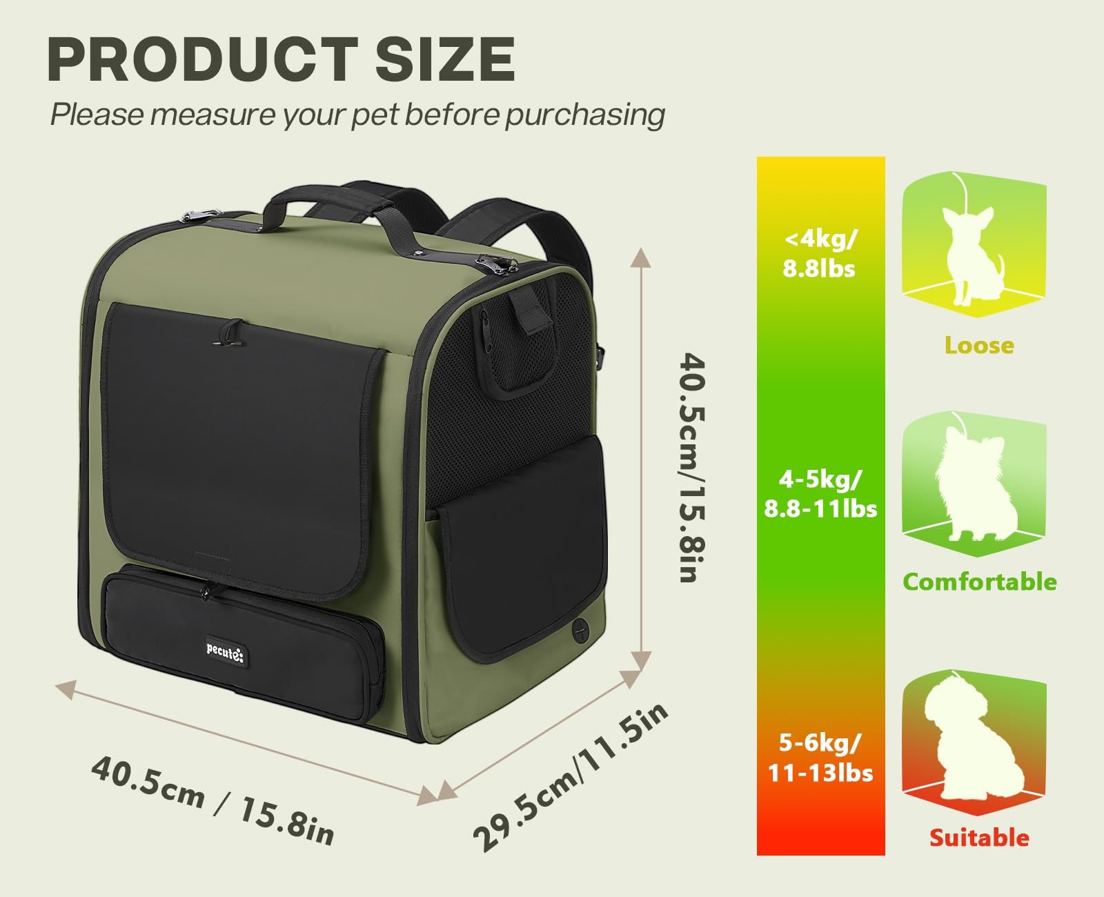 Pecute Mochila seguridad gato con cierre doble para mayor tranquilidad