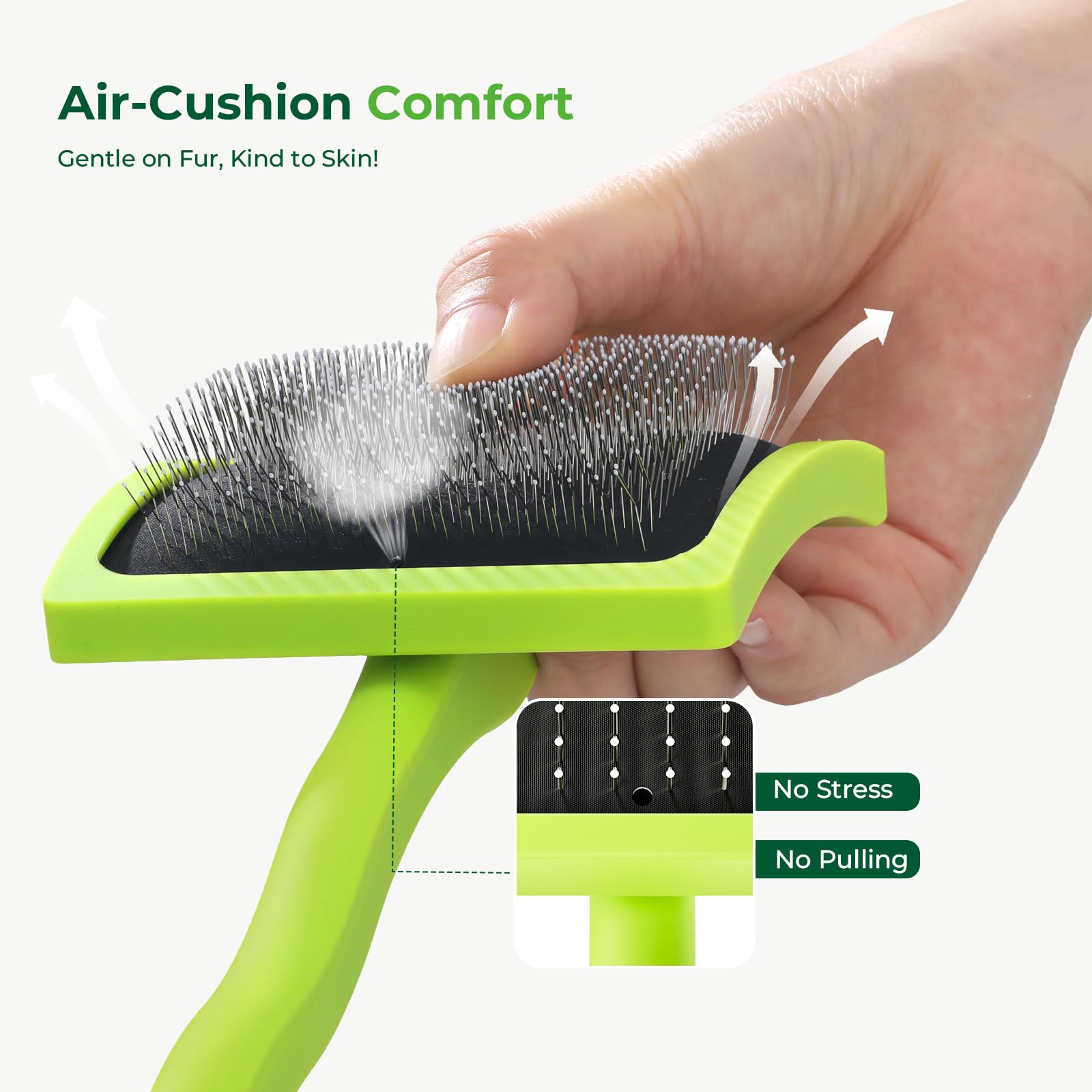 Pecute Slicker para gatos con pines suaves ofrece cepillado cómodo