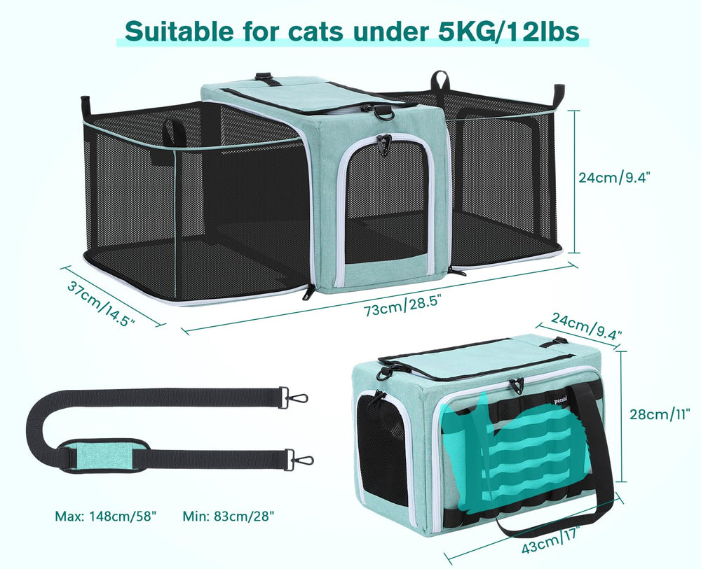 Cinta frontal de Pecute para accesorios como comedero plegable.