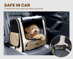 Pecute transportín: privacidad con tapa enrollable para calma.