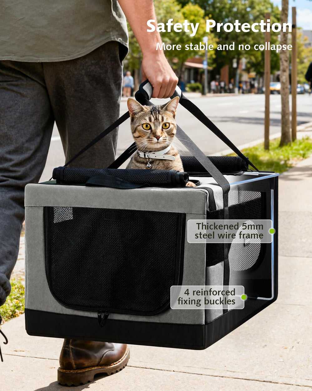 Pecute transportín para gatos: divisor extraíble para dos gatos