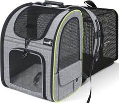 Pecute transportín para gatos expandible para viajes cómodos.
