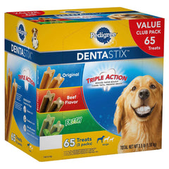 Dentastix Pedigree, paquete de 65 piezas, mejora la higiene bucal canina