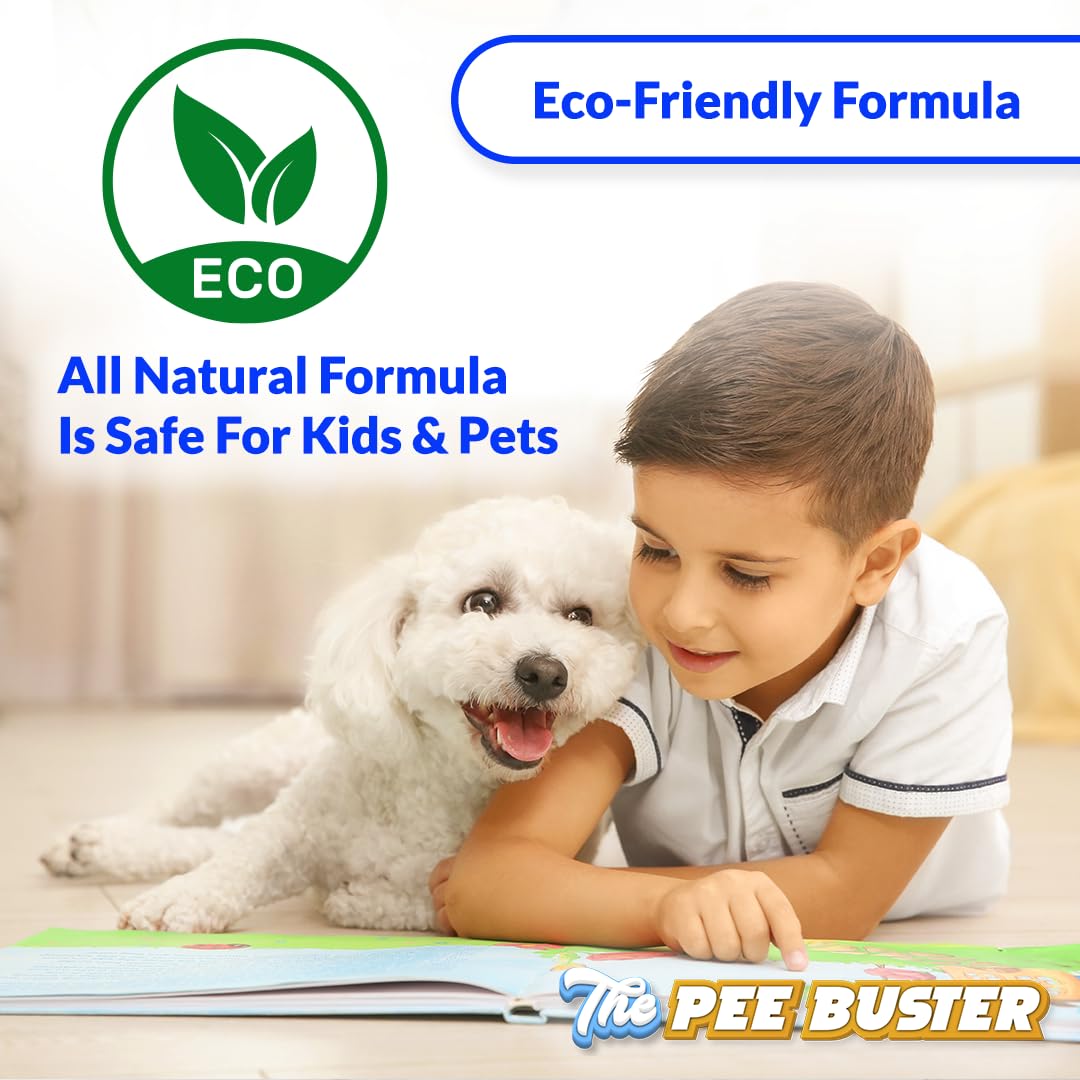 Eliminación de olores con Pee Buster para mascotas en interiores.
