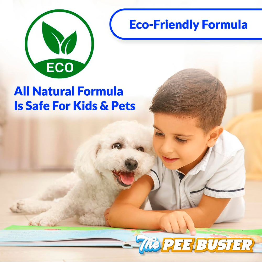 Eliminación de olores con Pee Buster para mascotas en interiores.