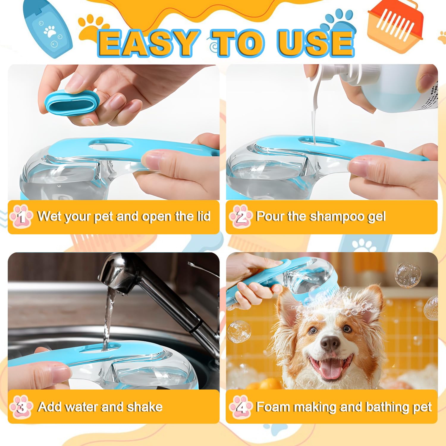 Peehss lavapatas para perros, ayuda a limpiar las patas durante el baño