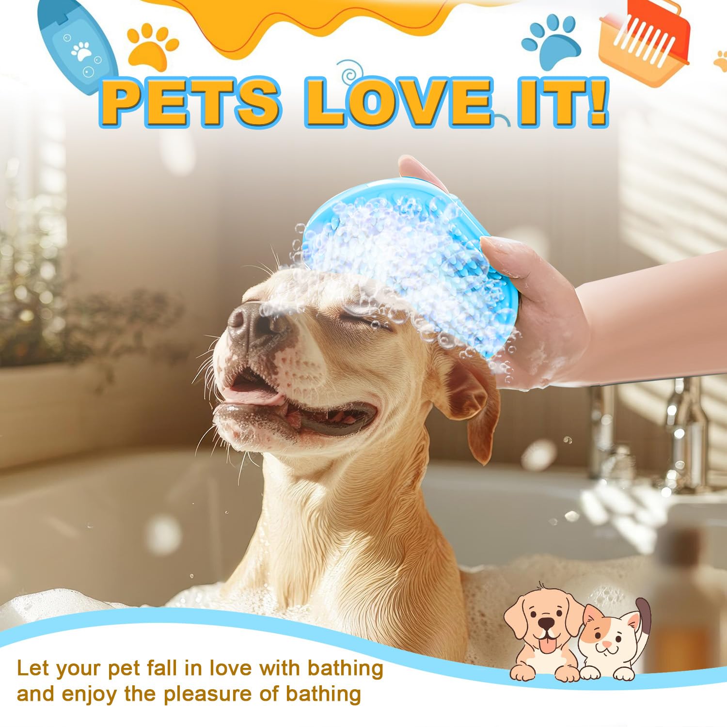 Peehss masaje relajante para el pelo del perro, mejora la experiencia de cepillado
