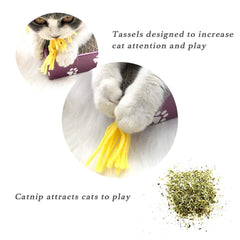 Peekab colgante incluido atrae al gato para más juego.