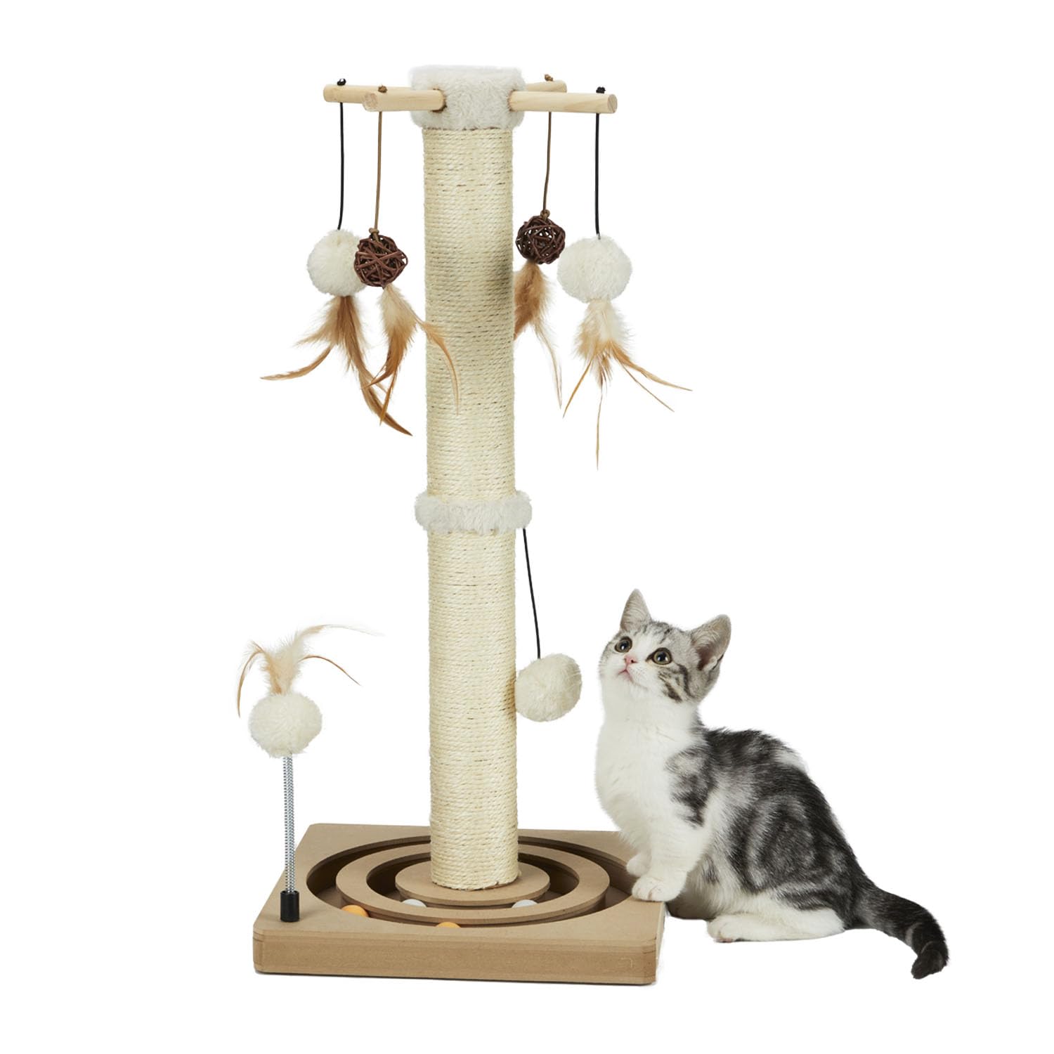 PEEKAB poste rasca sisal para gatos con base estable en interiores