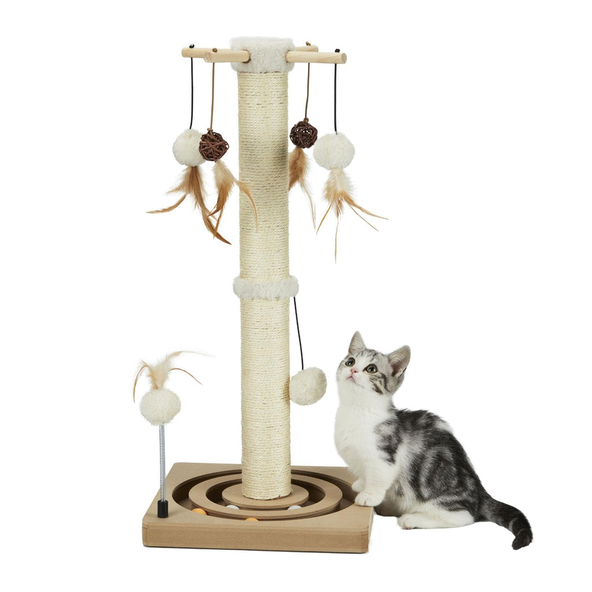 PEEKAB poste rasca sisal para gatos con base estable en interiores