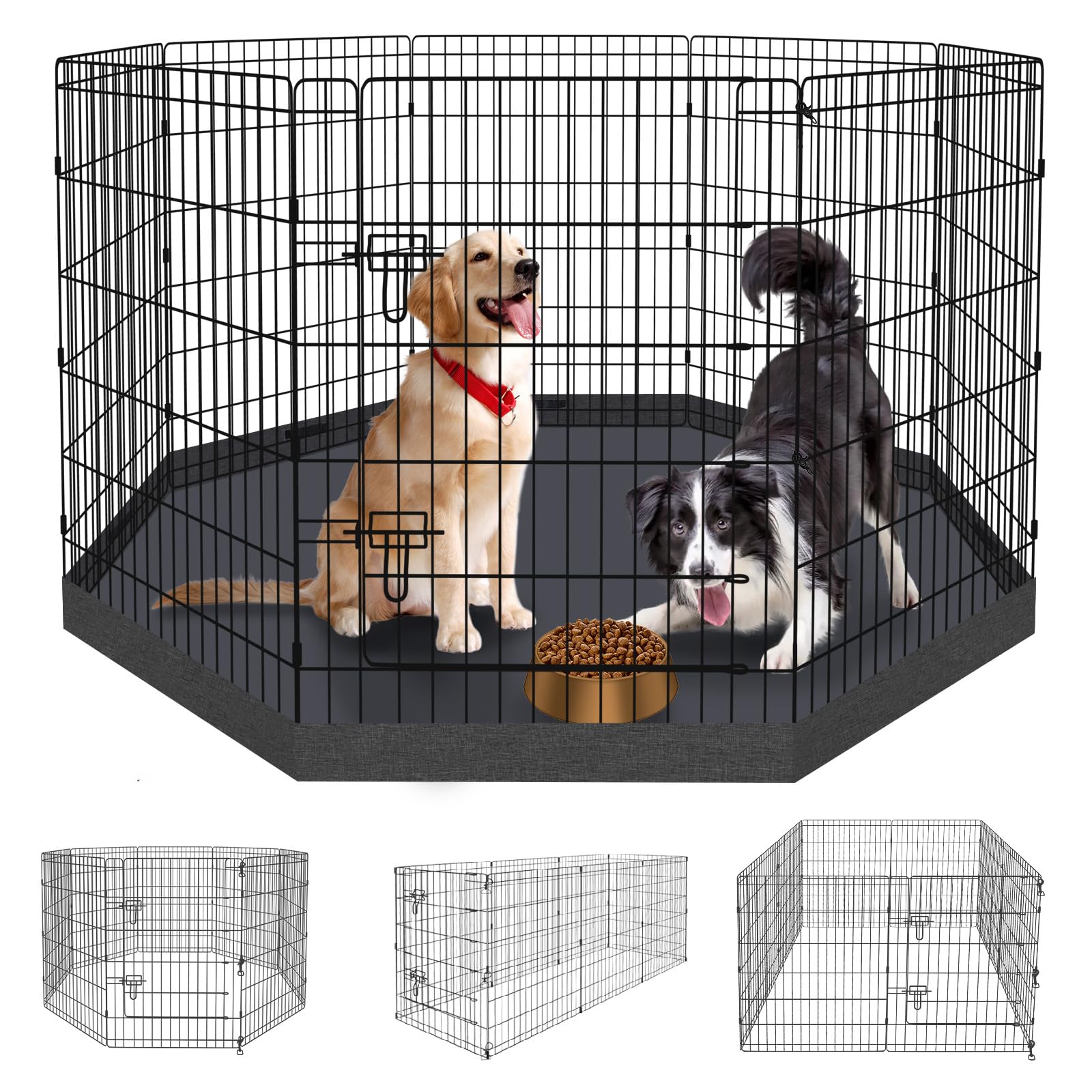 Peekaboo corral para perros con ocho paneles de 36 pulgadas, estructura estable para interior o exterior.