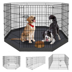 Peekaboo corral para perros con ocho paneles de 36 pulgadas, estructura estable para interior o exterior.