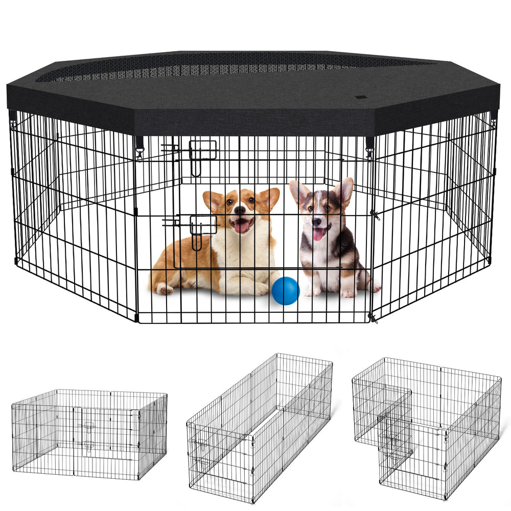 Jaula para perros Peekaboo con 8 paneles plegables de malla para interiores o exteriores