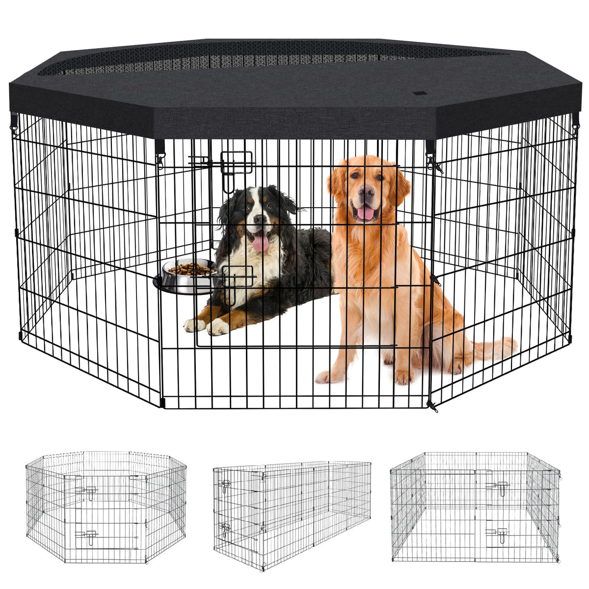 Peekaboo jaula para perros: conjunto de 8 paneles de 30 pulgadas ofrece espacio amplio para jugar