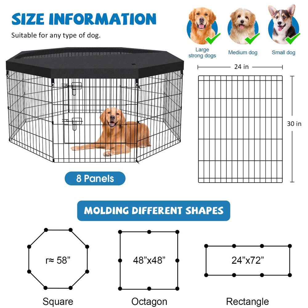 Cubierta superior negra Peekaboo para jaula de perro, protección y estilo