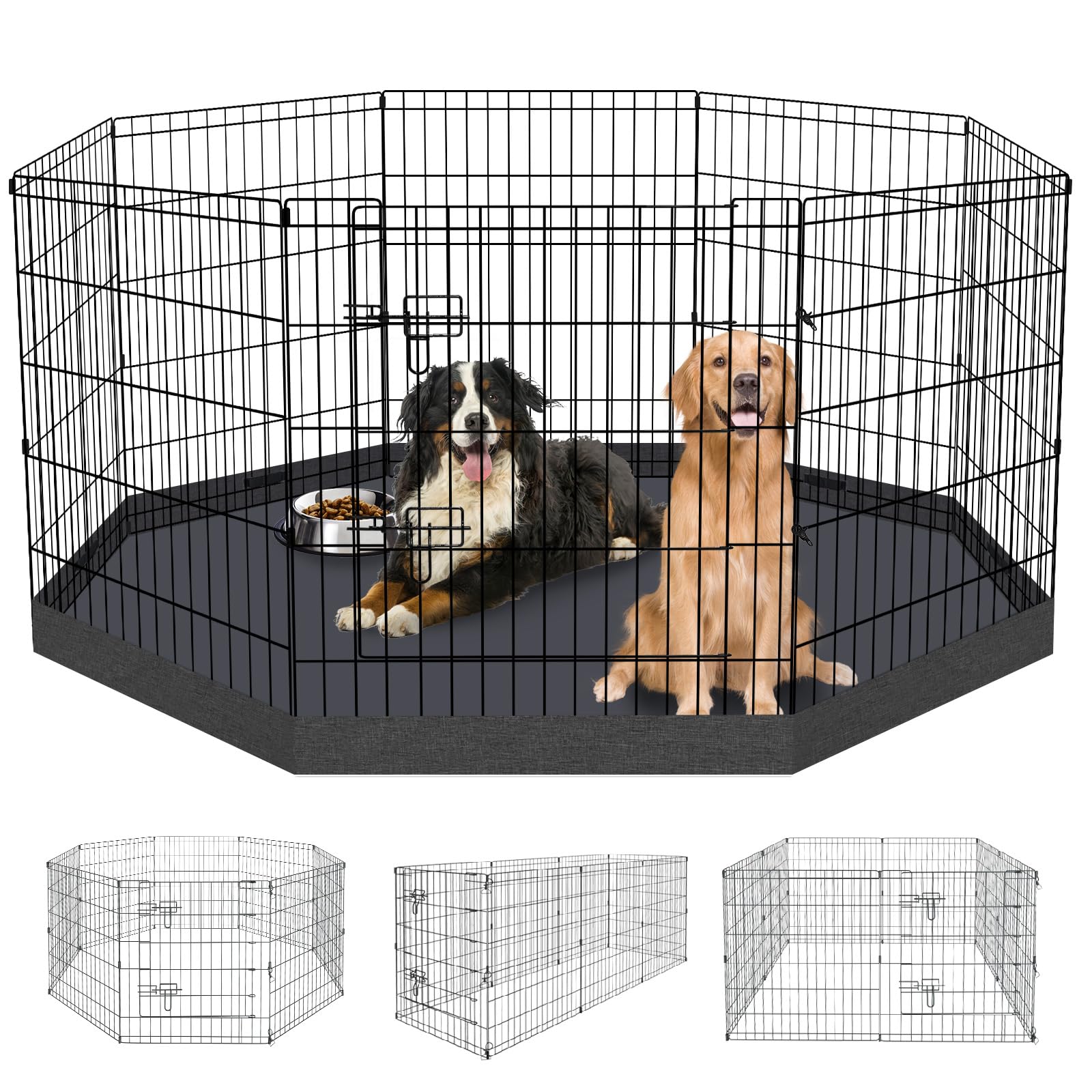 Peekaboo Dog Pen con ocho paneles plegables para área segura.