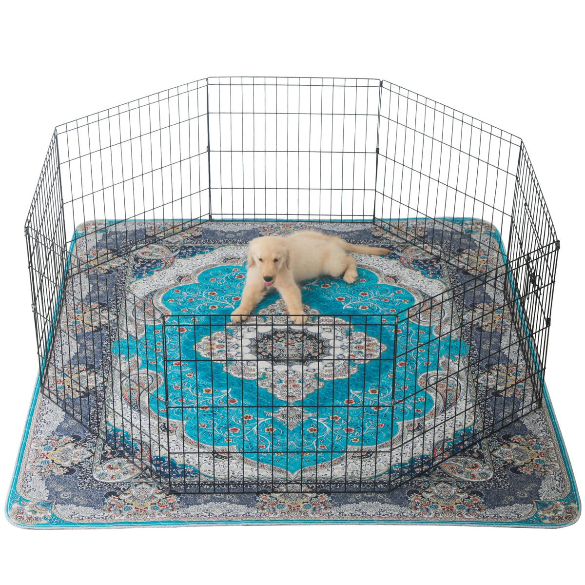 Peepeego almohadilla lavable 63x63 pulgadas mantiene seca la zona de juego del cachorro.