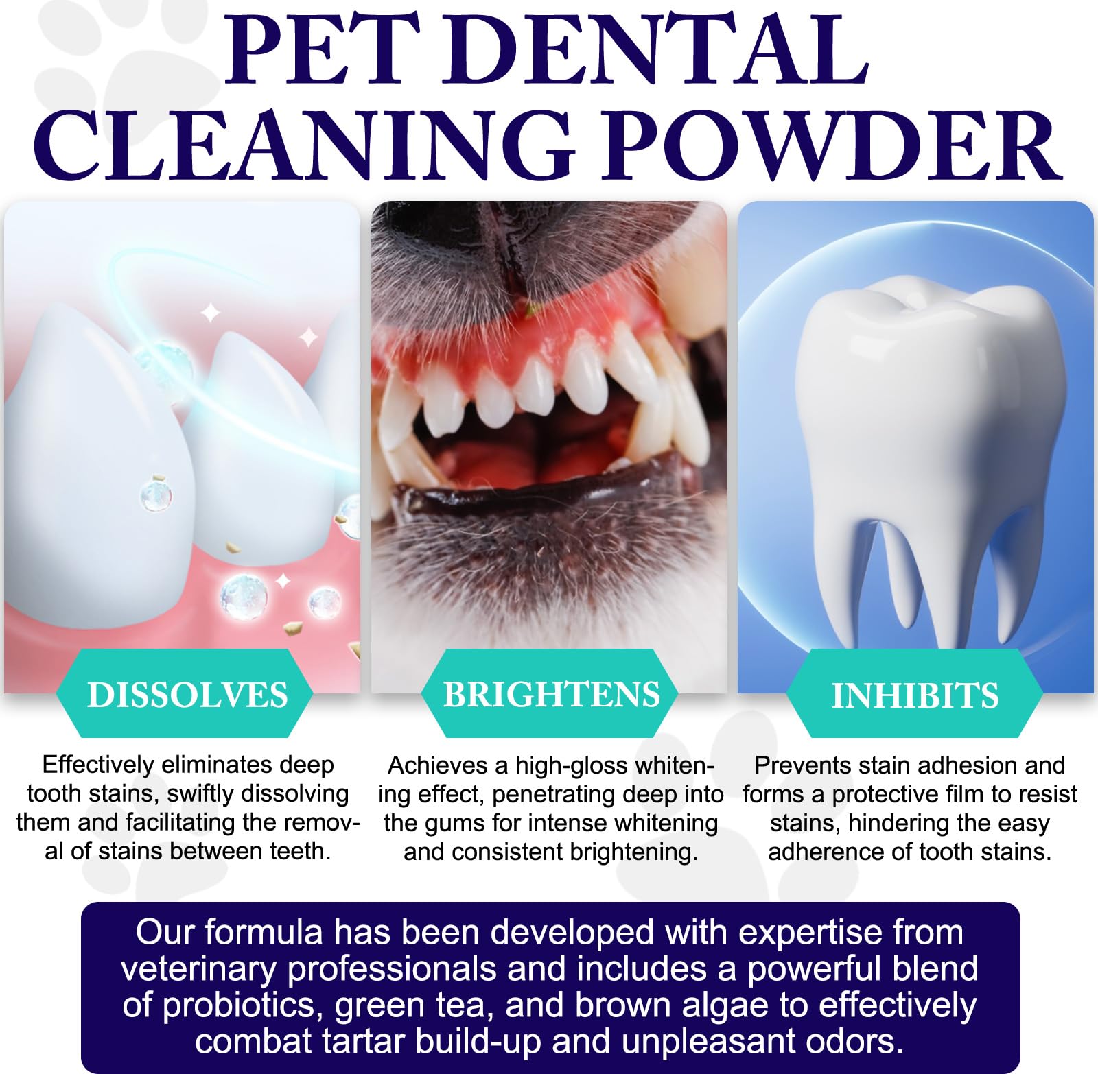 Peesnb probióticos dentales para perros favorecen cuidado oral constante.