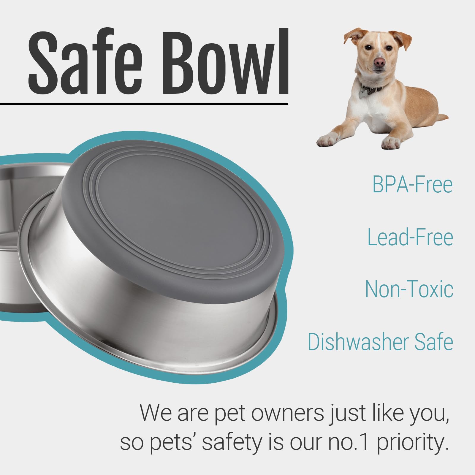 Conjunto de dos tazones Peggy11 para perros con capacidad de 7.6 tazas.