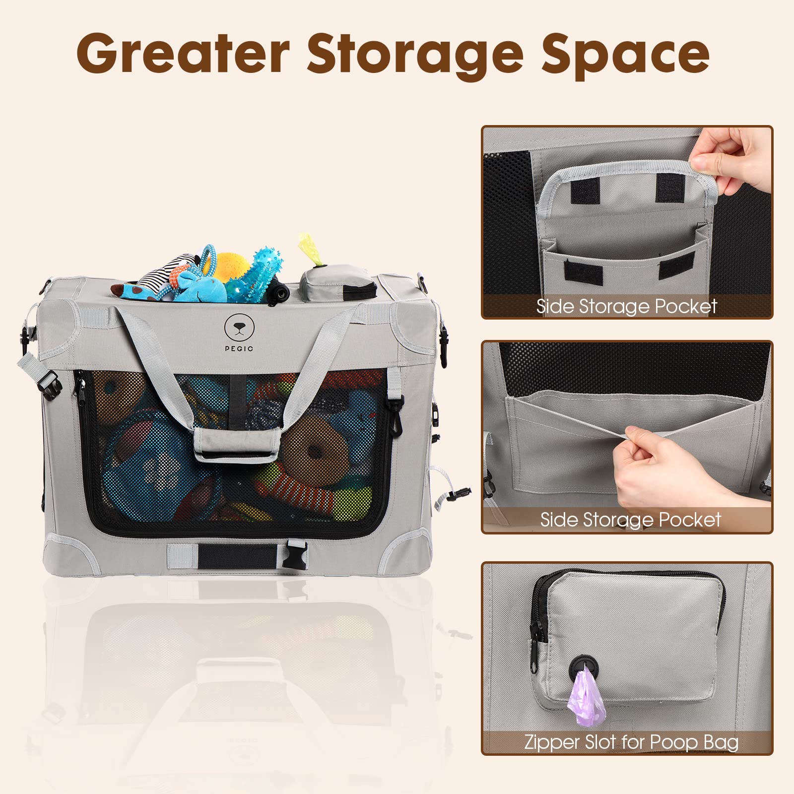 Pegic transportadora Extra Grande, espacio para dos gatos y libertad de movimiento