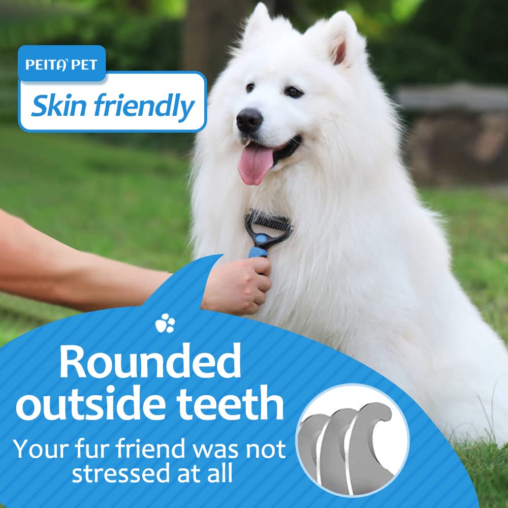 PEITA PET dos-en-uno dientes amplios para desenredar nudos con facilidad.