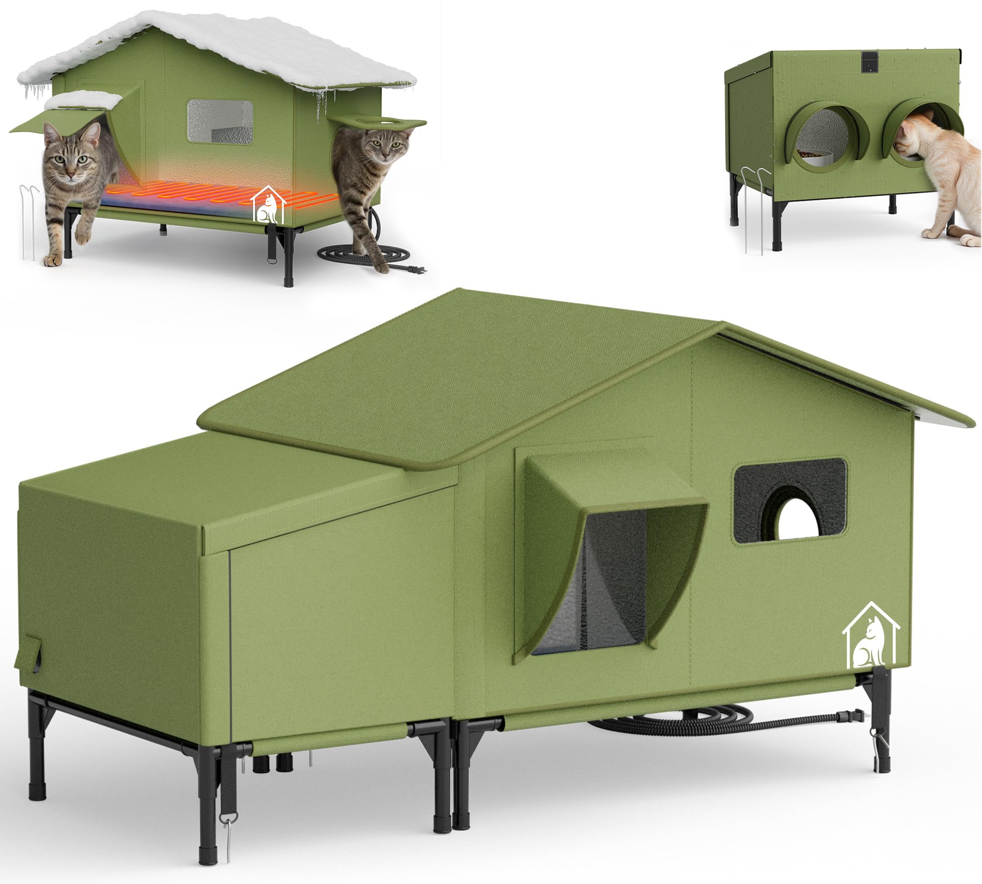 PELUMOZ casa-gato-exterior-aislada-caliente, refugio cálido para gatos al aire libre