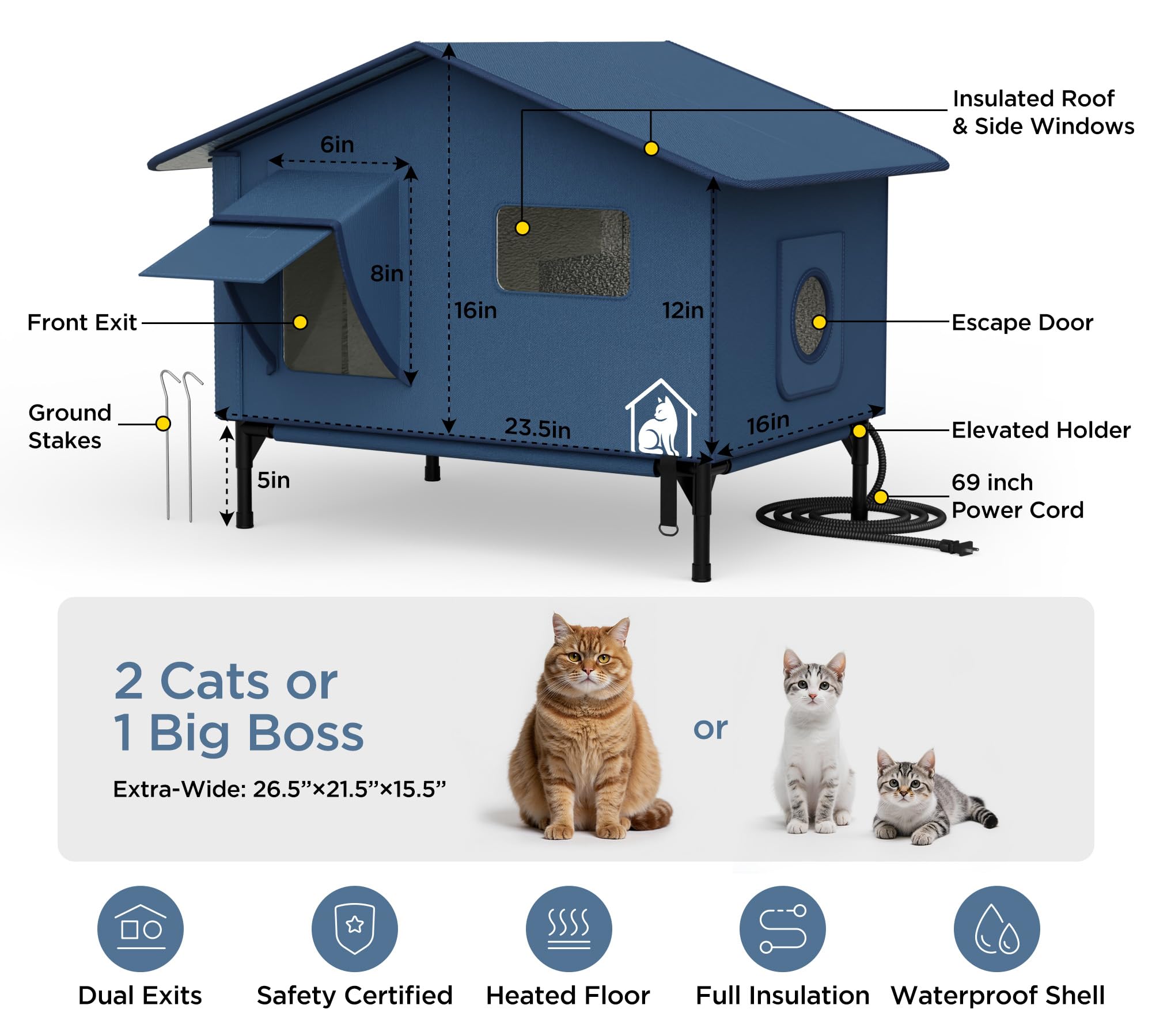 Pelúomoz casa gatos estructura reforzada, protege frente a ramas y golpes.